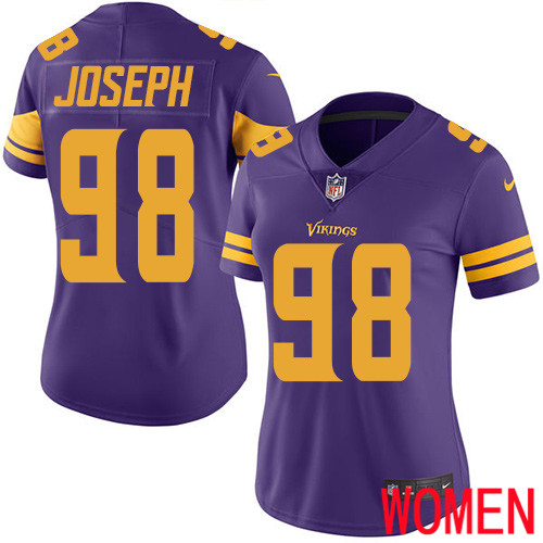 Minnesota Vikings 98 Limited Linval Joseph Purple Nike NFL Women Jersey Rush Vapor Untouchable